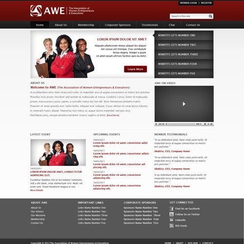 Create the next Web Page Design for AWE (The Association of Women Entrepreneurs & Executives) Design by xandreanx.