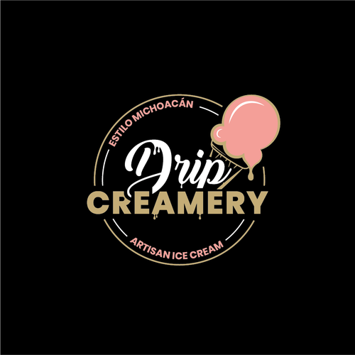 Design a hipster modern logo for an ice cream shop that people will melt for. Design von cecile.b