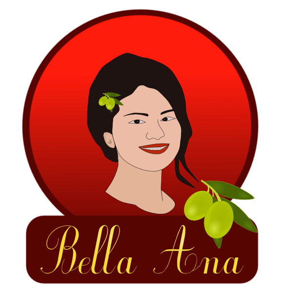 Logo for Bella Ana Olive Oil / Aceite de Oliva. Brief in english and spanish