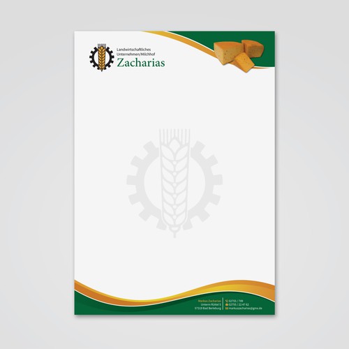 We need  letterhead design for our agricultural farm with production and sale of regional products Design réalisé par Tcmenk