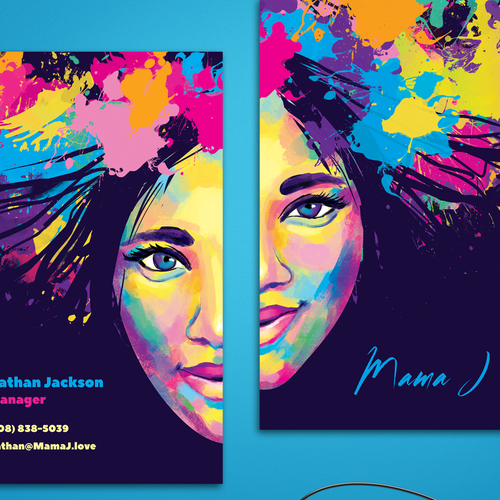 Business cards for sensational artist - Mama J Diseño de Daria V.