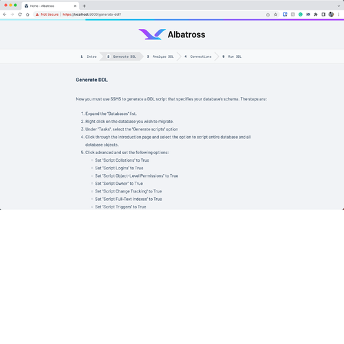 Create a logo for Albatross, a database migration tool. Design réalisé par Nlndpldjr