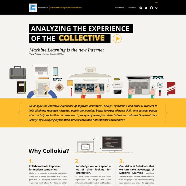 Design by Pam Elle titled "Collokia home page web redesign"
