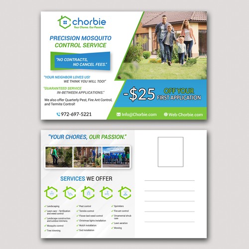 Chorbie Mosquito Control Postcard Design by Graph Webs