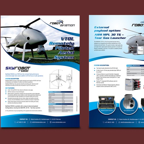 clean, high-tech flyer design for drones/UAVs that gives confidence and ...