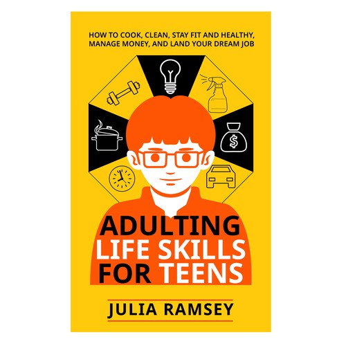 Eye catching, modern cover for Adulting Life Skills for Teens Design by Cover_Design_Expert