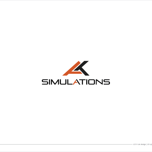 Create a futuristic and catchy logo for AK Simulations Design by AK Designs®