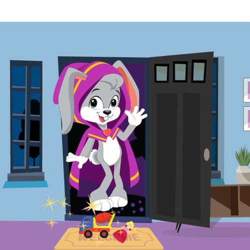 Cloak-Wearing Bunny Character (Vector) for Children's Book!-ontwerp door BroomvectoR