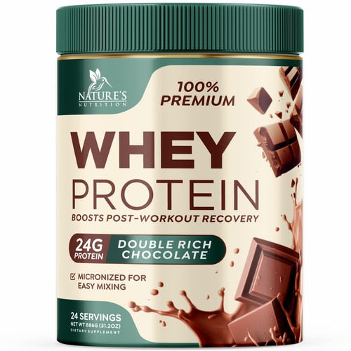 Tasty Whey Protein Chocolate Design Needed for Nature's Nutrition Design réalisé par GenScythe