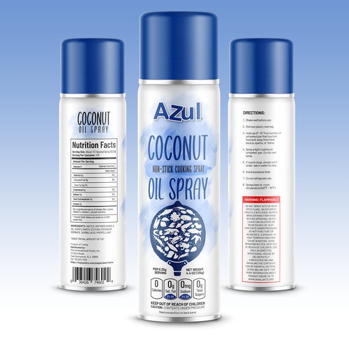 Create Product Extension for Azul Coconut Product - Azul Coconut Oil Spray Design by rembrandtjurin