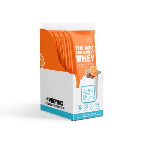 Design a retail case for our whey protein sachets Design by syakuro