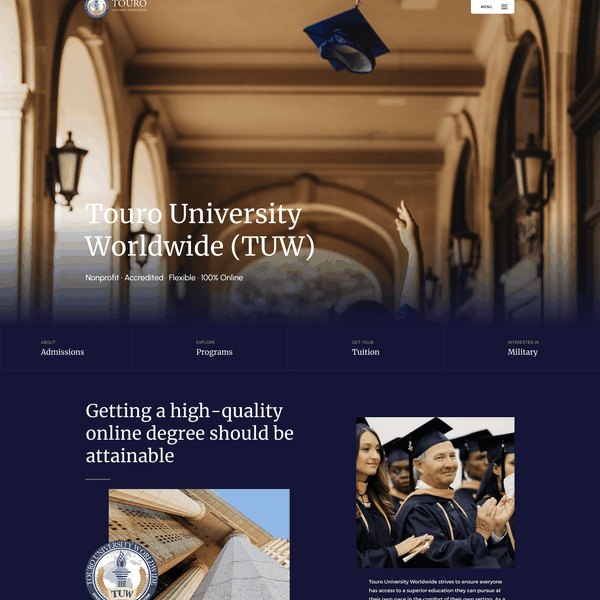 Design by codenpixel titled "TUW University Lansing page design"