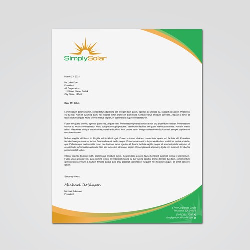 "Renewable Energy Company Letterhead" Design by Tcmenk