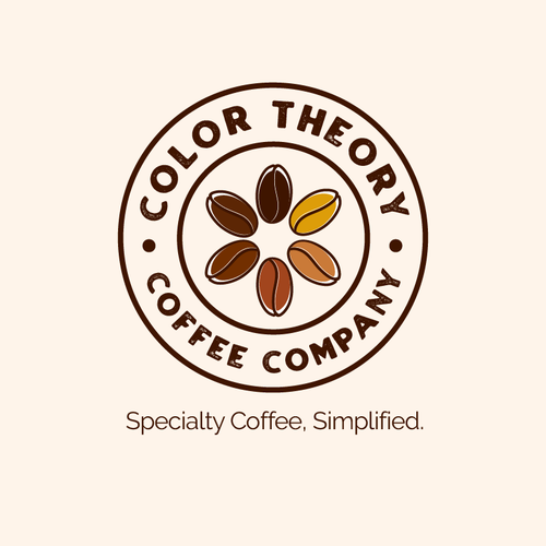 colorful logo  for a coffee company that uses colors to differentiate different coffees Design by M. Fontaine