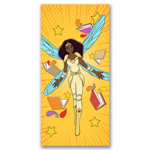 Comics (super-hero) Character - promoting reading in libraries Design by newdesign49