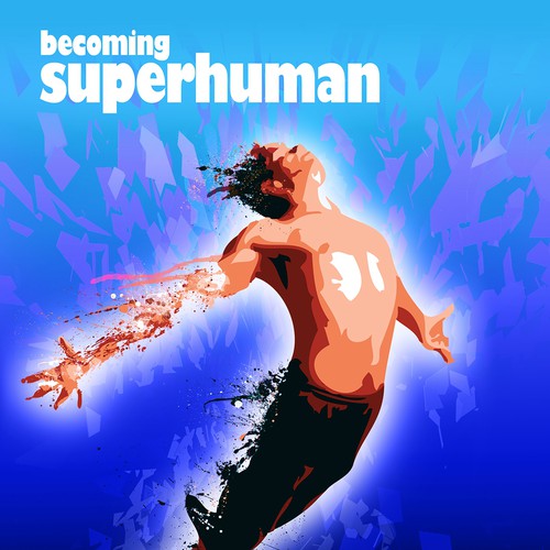 "Becoming Superhuman" Book Cover Diseño de timoco