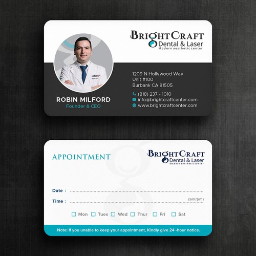 Modern Dental and Medical SPA business card Design réalisé par Felix SH