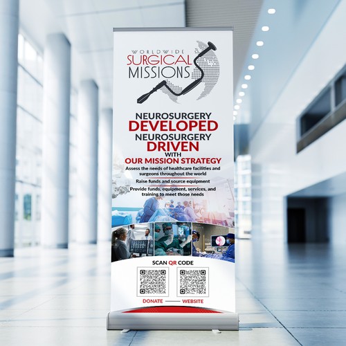 Surgical Non-Profit needs two 33x84in retractable banners for exhibitions デザイン by Saqi.KTS