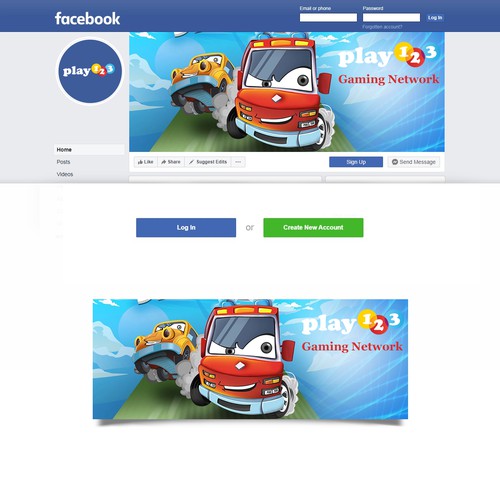 AbbeさんのFacebook cover for a free games websiteデザイン