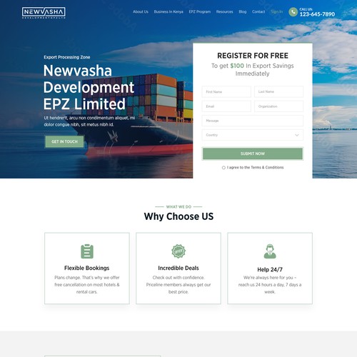 We need a web design for an Export Processing Zone in Kenya Design by Irshad 786