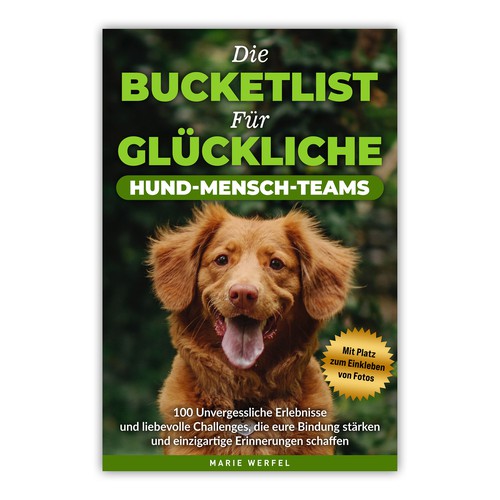 Design a harmonious, cute cover for a dog & human bucketlist Design by A_Ndesign