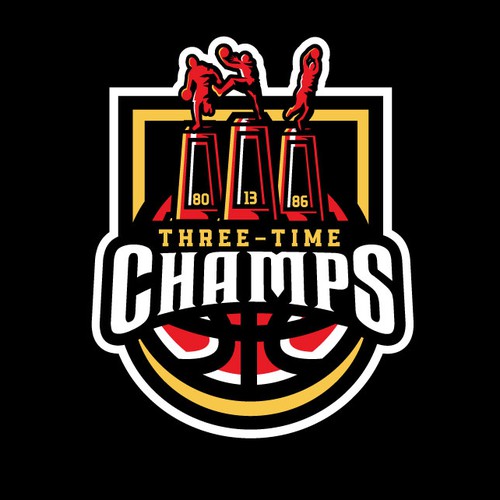 Basketball Logo for Team 'Three-Time Champs' - Your Winning Logo Featured on Major Sports Network Design by JDRA Design