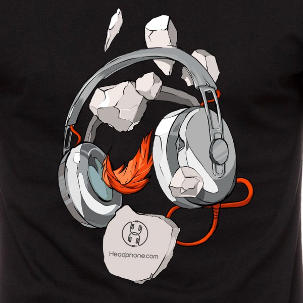 Headphones T+shirt illustration