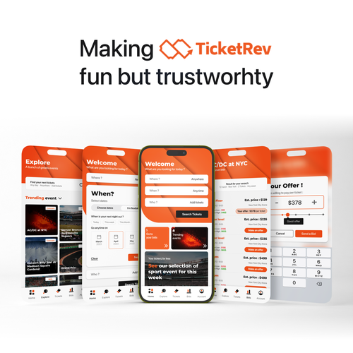 Concert and sports ticketing app to help fans save money Design by Pirgo