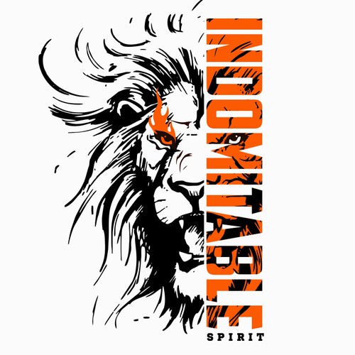 Lion tshirt design to inspire men to greatness Design by mariby ✅