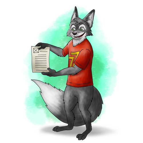 "silver fox 77" (cartoon/comic style) for our new website Design by Heyjuly