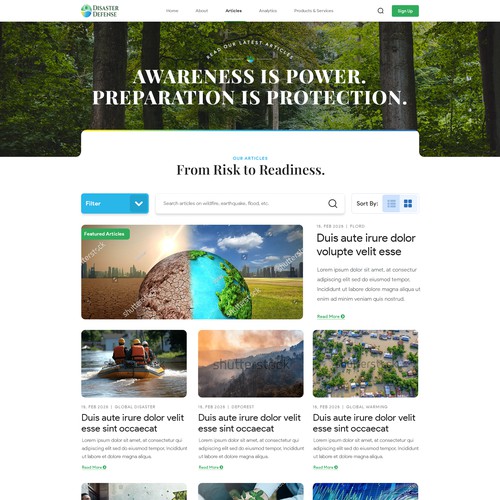 Designs | Disaster Defense | Web page design contest