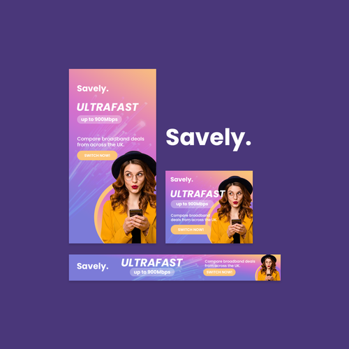 We need a standout banner ad for a modern broadband switching website. Design by k r a m s t e r