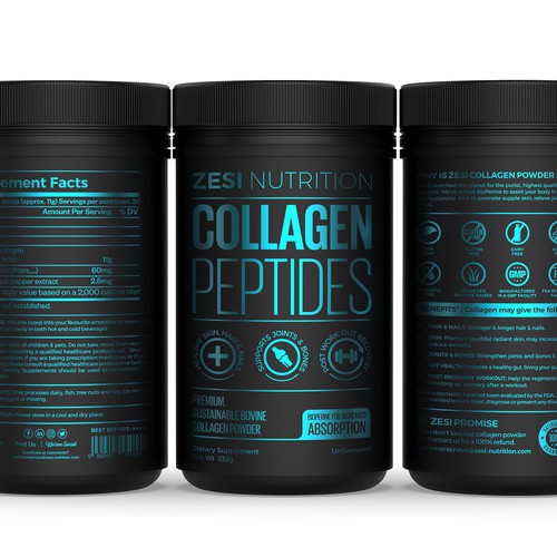 Design an attention grabbing, modern label for our collagen supplement Diseño de Imee008