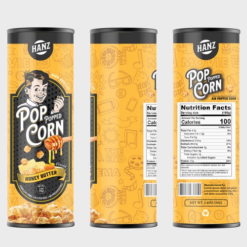 Design Premium Quality Popped Pop Corn Packaging di Davi Giolo ★