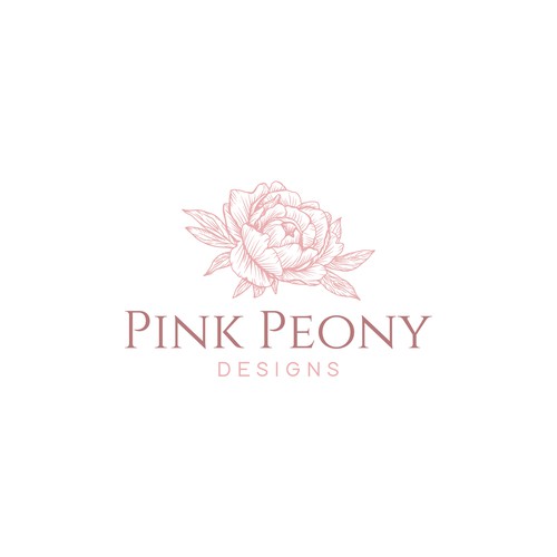 Pink Peony Designs Logo Contest Design by desi9nart