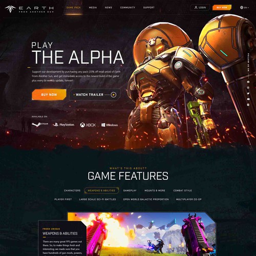 Design a cool website for a high-quality realistic Sci-Fi FPS game for PC/Consoles Design by Mac Villanueva