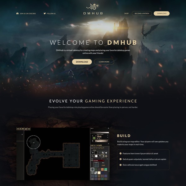 Design by T6S titled "DMHub website design"