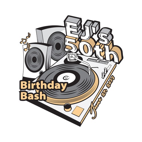 We need a logo for my friend EJ's 50th birthday bash Design by Jelena 021