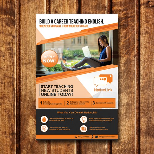 Design a poster to recruit teachers to a new web app Design by annie'spen