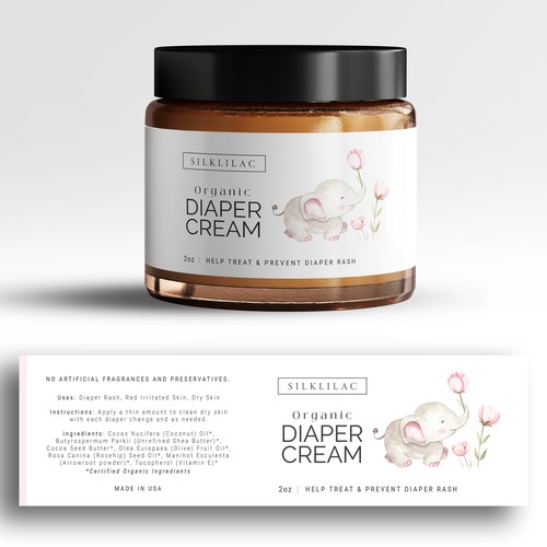 Organic Baby Diaper Cream Label Design by intanamir