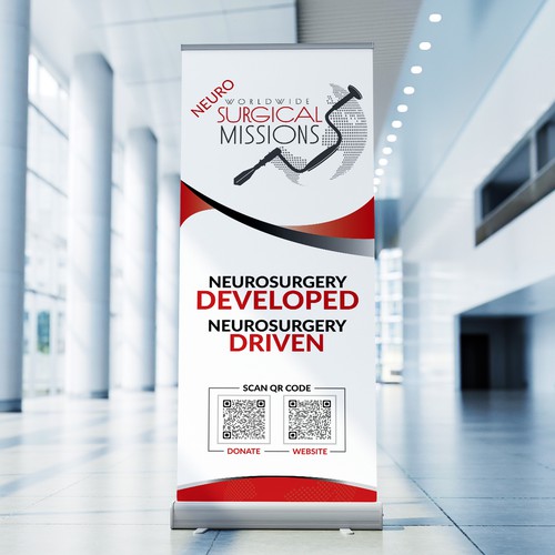 Surgical Non-Profit needs two 33x84in retractable banners for exhibitions Design by Saqi.KTS