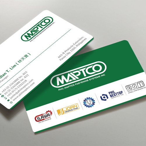 Design A Sleek And Contemporary Business Card For Phil Maptco Fastening Systems Inc