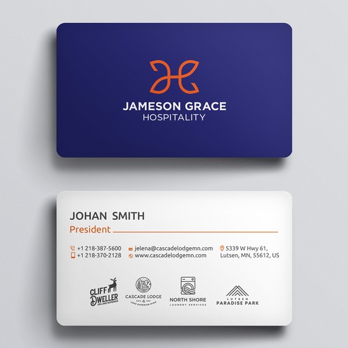 Create a modern and clean business card for a parent company with 4 subsidiaries Design by Azzedine D