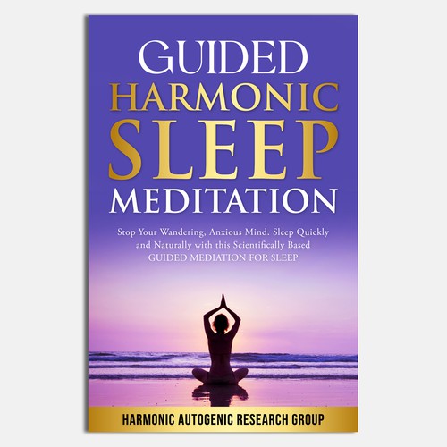 Design an abstract dark on dark sleep meditation book cover Design by Unboxing Studio