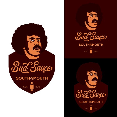 Powerful and eye catching BBQ sauce logo Design by Sawce Design Co.