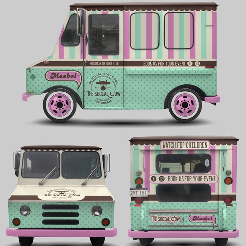 aricaturrashさんのVintage Ice Cream Truck Wrapデザイン