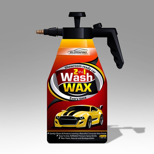 Glosspro "2 in 1 Car Wash and Wax" (Waterless Carwash)  Label Design réalisé par Yeni Rostislav