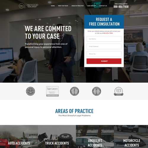 Car Accident Lawyer Landing Page, Mini Site Design by Coincept ™