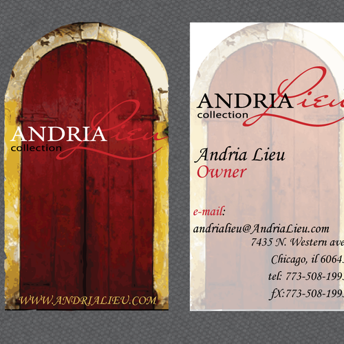 Create the next business card design for Andria Lieu Ontwerp door Tully Designs