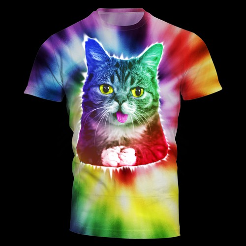 Create cute tie dye cat tshirt Tshirt contest